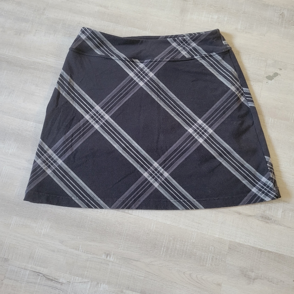 Athleta Black and White Plaid Skort